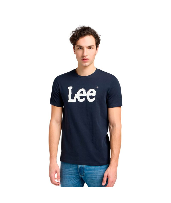 Homem T-shirt Lee Wobbly Logo Azul-marinho