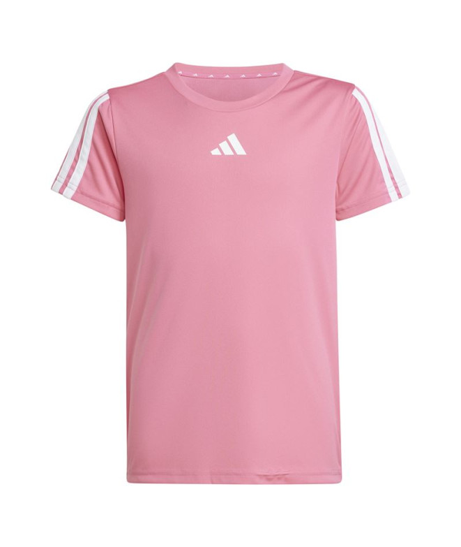 Camiseta Fitness adidas Menina de Jg Tr-Es 3Bandas Pink