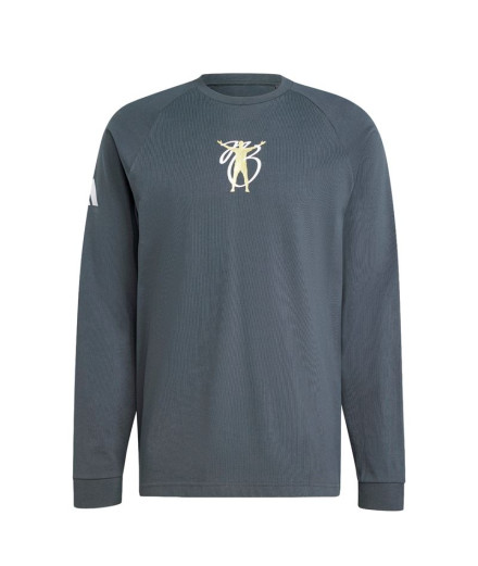 Camiseta adidas Homem JBellingham Manga comprida cinzenta