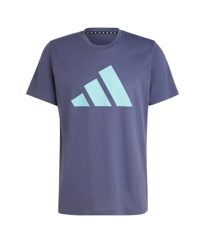 Camiseta Fitness adidas Homem by Train Essentials Feelready Logo Training Azul