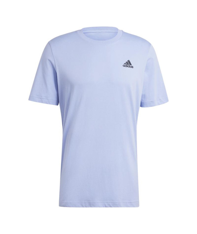 Camiseta adidas Homem Essentials Camisola simples com logótipo pequeno bordado Azul