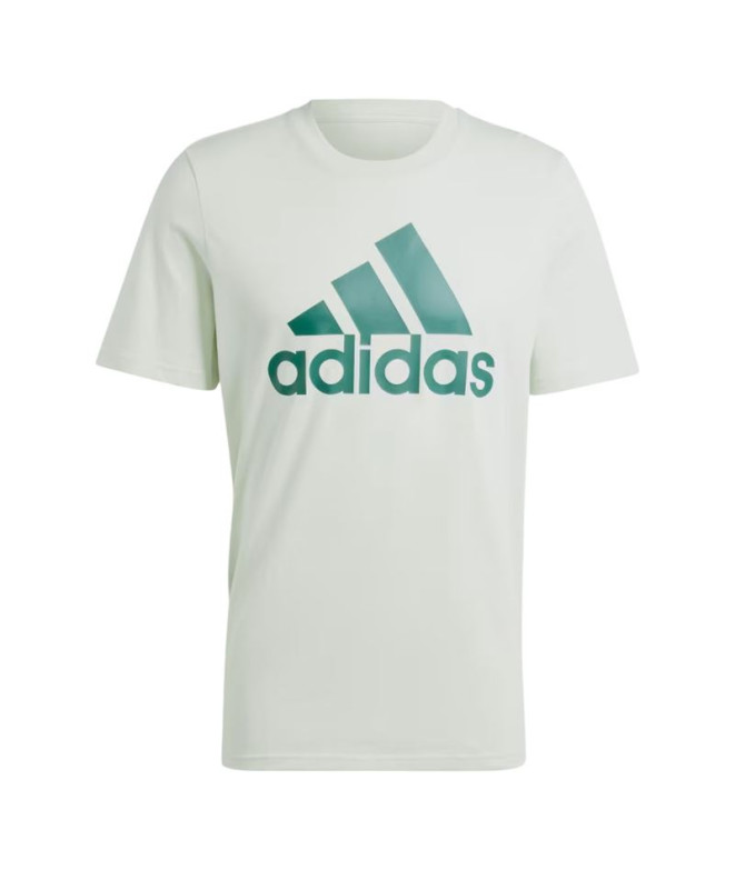 Camiseta adidas Homem Camisola simples Essentials Logotipo grande verde