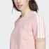 Camiseta adidas Mulher Essentials Slim 3 Band Rosa
