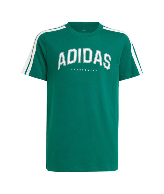 Camiseta adidas Infantil Verde escuro da faculdade