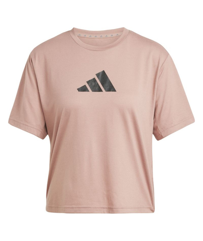 Camiseta Fitness adidas Mulher de Tr-Es Bl Rosa