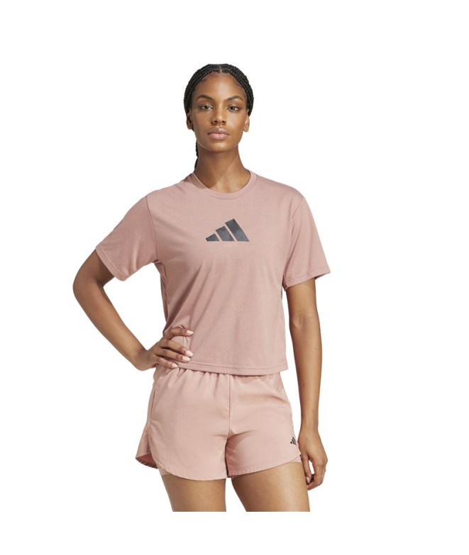 Camiseta Fitness adidas Mulher de Tr-Es Bl Rosa