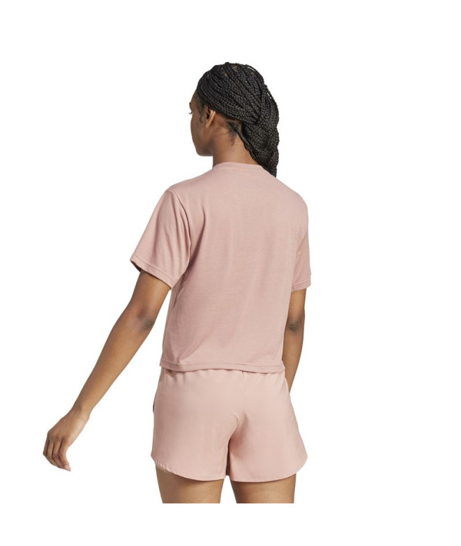 Camiseta Fitness adidas Mulher de Tr-Es Bl Rosa