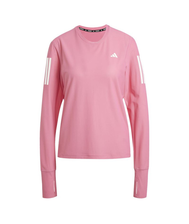 Camiseta Running adidas Mulher por Own the Run Ls Pink