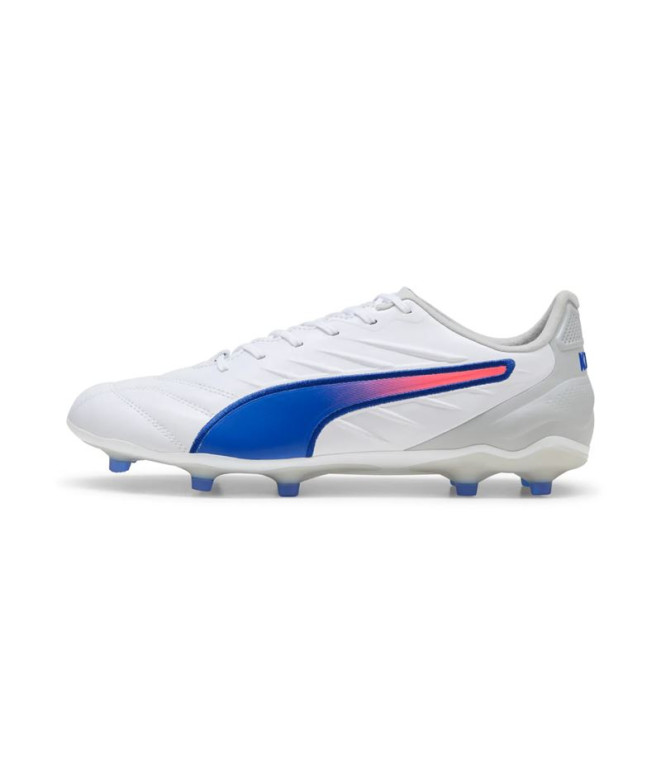 Football Chaussures de Puma King Pro Fg/Ag White/Bluemazing/Flat Light Gray