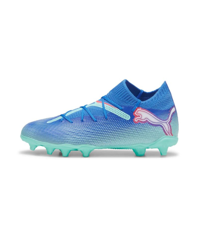 Futebol Infantil Botas de Puma Future 7 Pro Fg/Ag Bluemazing/White/Electric Peppermint