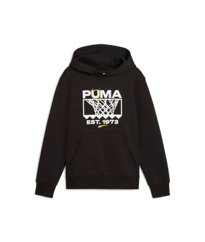 Moletom Basquetebol Menino camisola com capuz Fl Preto by Puma Basketball Winning Shot