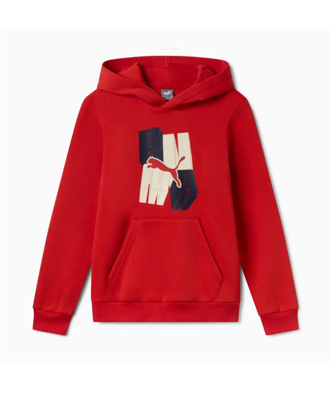 Sudadera de Puma Ess+ Graphic Hoodie Fl Niño For All Time Red
