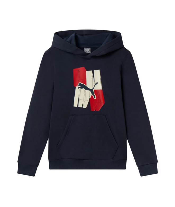 Sweat Décontracté Enfant Puma Essentials+ Graphic Hoodie Fl New Navy