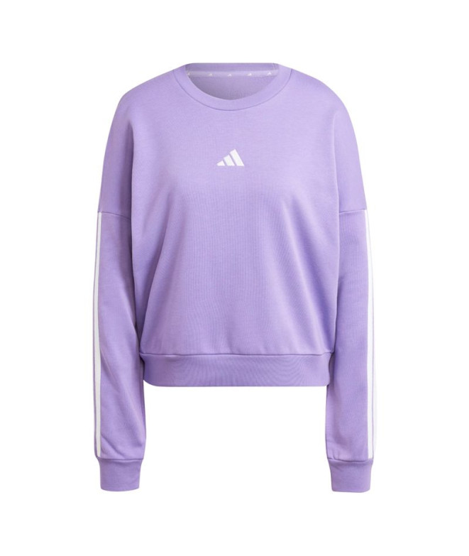 Sudadera adidas 3 Bandas French Terry Swt Mujer Violeta/Blanco