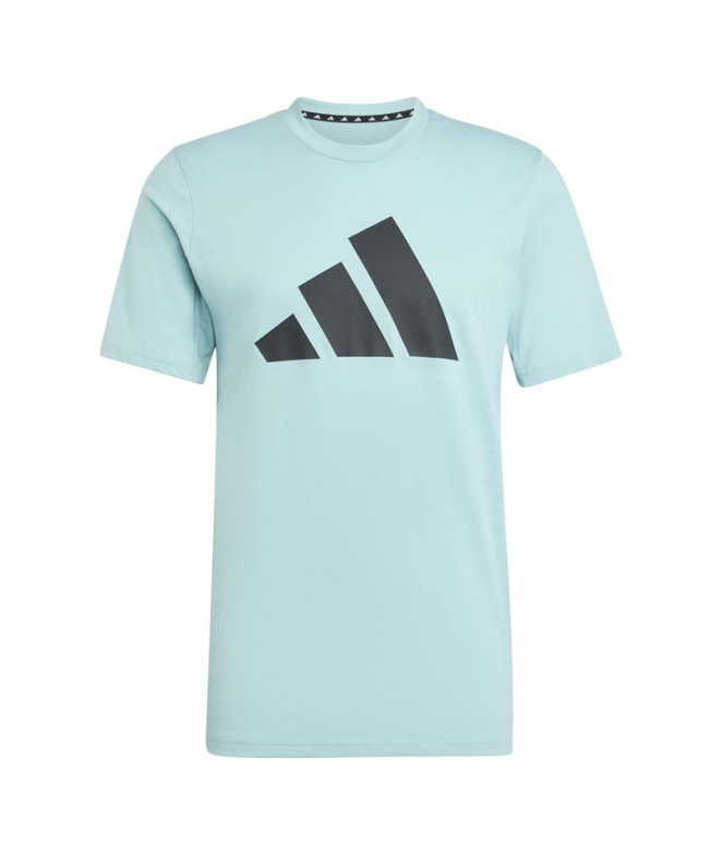 Camiseta Fitness adidas Homem by Train Essentials Feelready Logo Training Azul