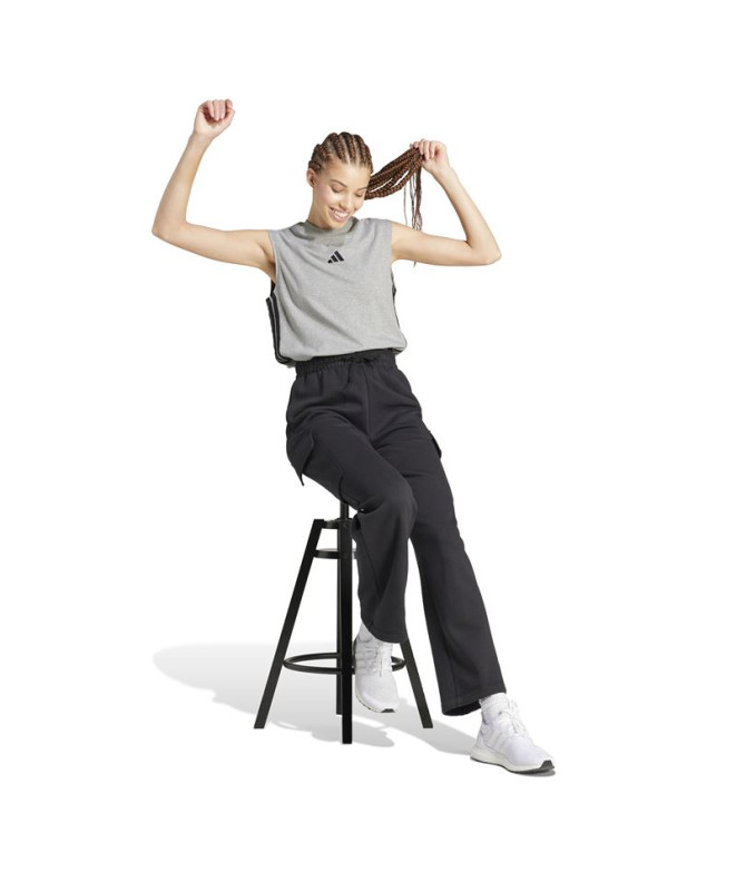 Pantalons adidas Femme Linear Fleece Cargo Noir