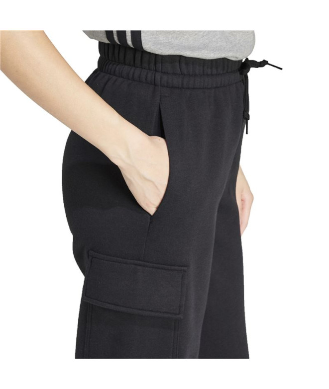 Pantalons adidas Femme Linear Fleece Cargo Noir