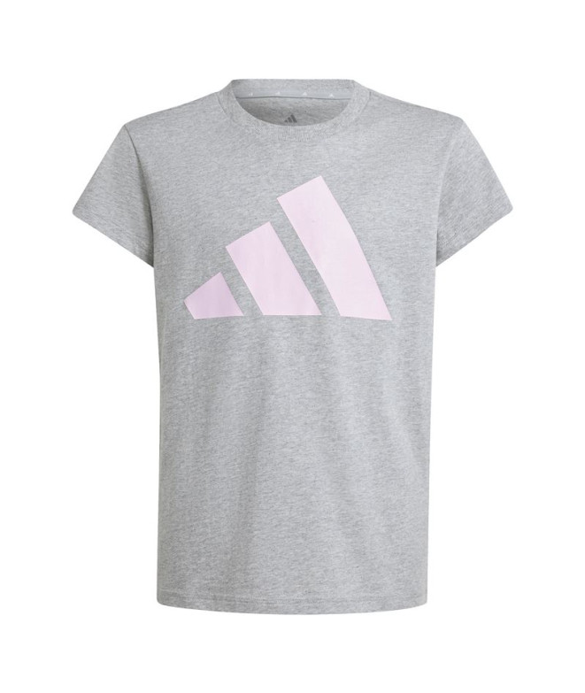 Camiseta adidas Menina Jogger com logótipo grande cinzento/rosa