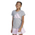 Camiseta adidas Menina Jogger com logótipo grande cinzento/rosa