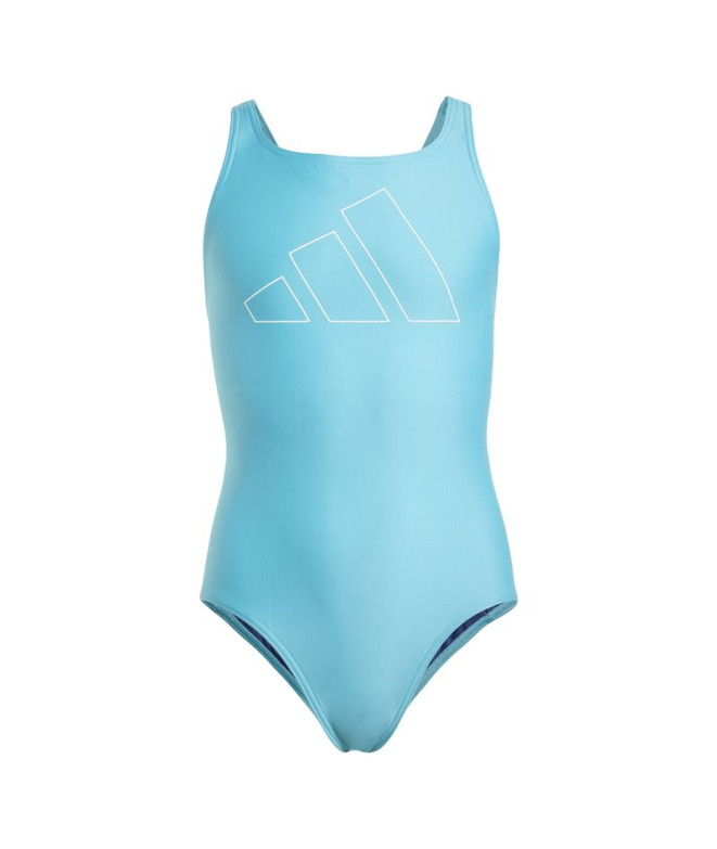 Bañador de Natación adidas Big Bars Suit G Niña Azul/Blanco
