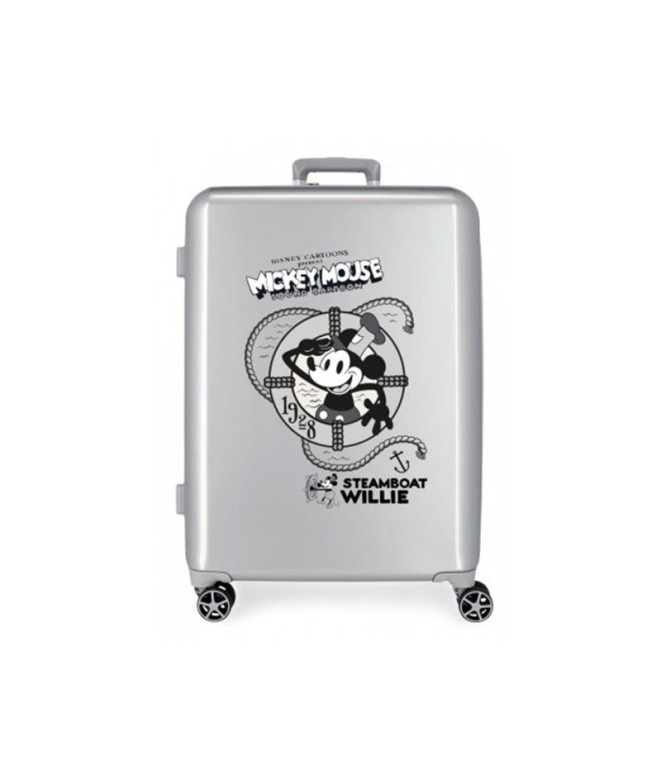 Maleta Disney Abs 70Cm 4W Disney 100 - Joyful Mickey Steamboad Gris