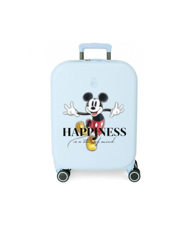Maleta Disney Abs 55Cm W/Exp 4W Disney 100 - Mickey Happiness Turquoise Azul
