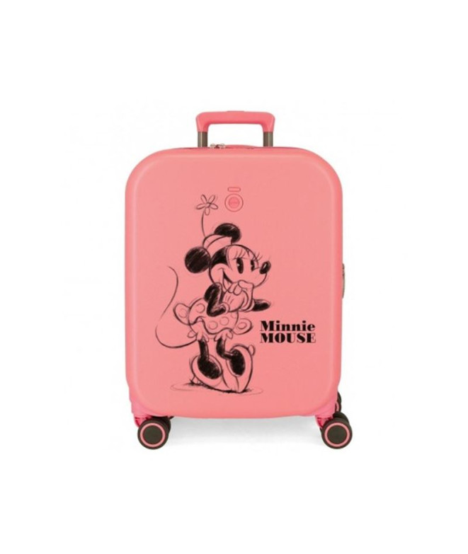 Mala Disney Abs 55Cm W/Exp 4W Disney 100 - Minnie Felicidade Coral Rosa