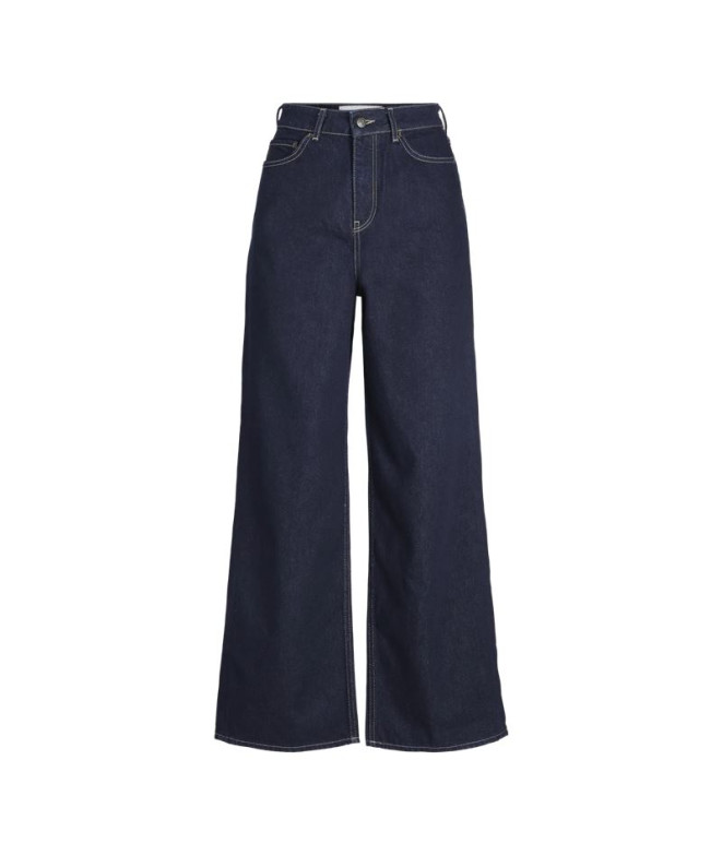 Calça Mulher Jack & Jones Jxtokyo Wide Hw Cr6004 Dnm Dark Blue Denim