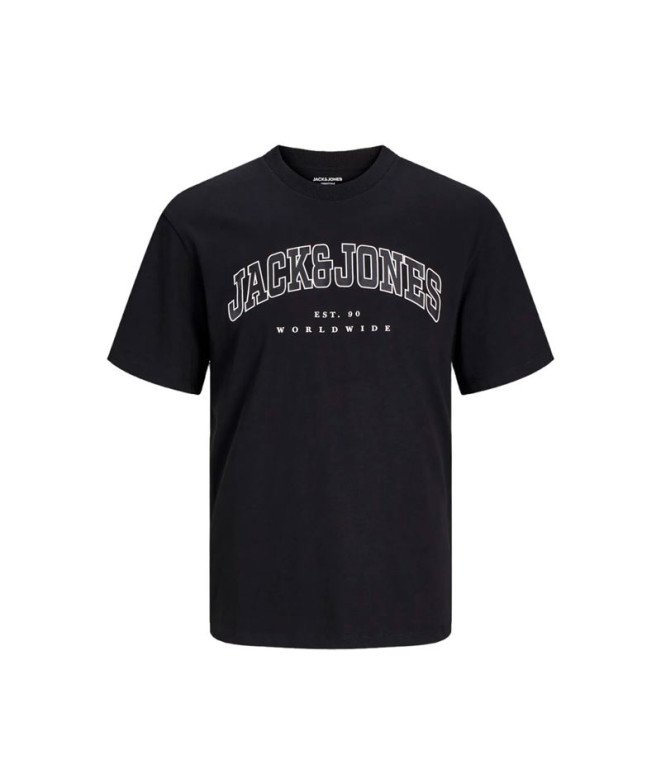 Camiseta Homem Jack and Jones Jjecaleb Varsity O-Neck Preto