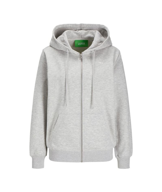 Sweat Jack and Jones Jxabbie Rlx Every Zip Light Grey Melange Femme