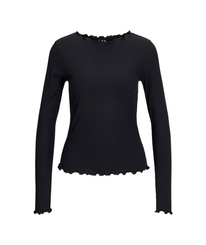 Camiseta Jack and Jones Jxhayden Str Ls Mujer Black