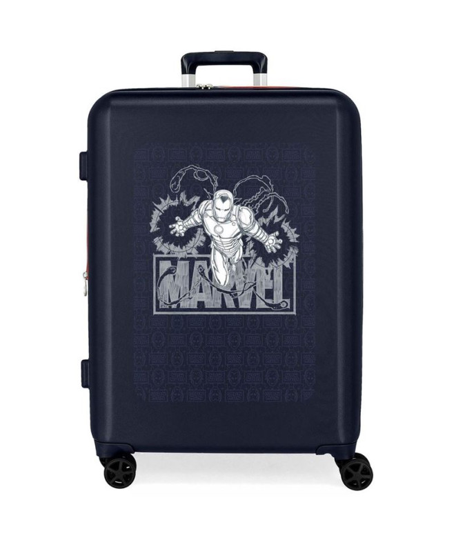 Maleta Marvel Abs 70Cm.C/Exp. 4R. Disney 100 Marvel Iron Man Azul