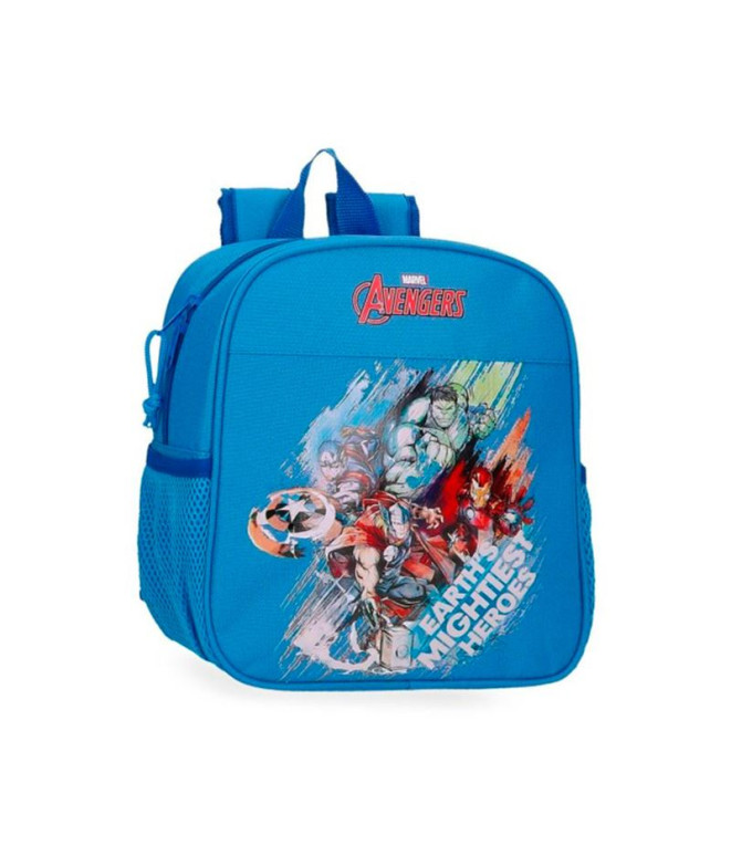 Mochila Marvel Adap.25 Cm. Avengers Heroes Azul