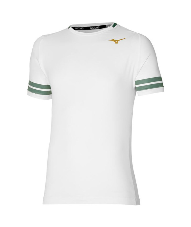 Camiseta de Tenis Mizuno Shadow Graphic Hombre Blanco
