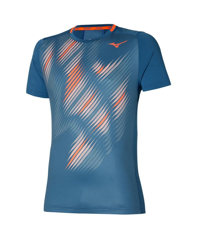 Camiseta de Tenis Mizuno Shadow Graphic Azul Hombre