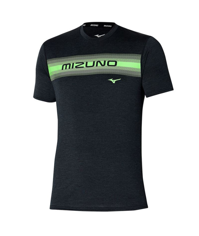 Camiseta Fitness Mizuno Homem de Core Black