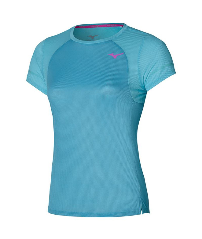 Camiseta Running Mizuno Mulher de Dryaeroflow Blue