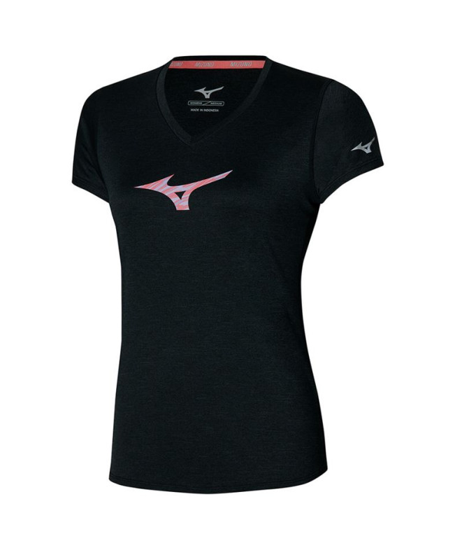 Camiseta Fitness Mizuno Mulher de Impulse Core RB Preto