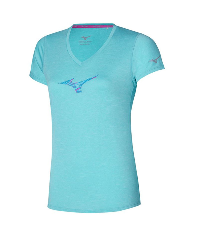 Camiseta Fitness Mizuno Mulher por Impulse Core RB Blue