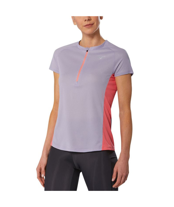Camiseta de Trail Mizuno Trail Daf Half Zip Lila Mujer
