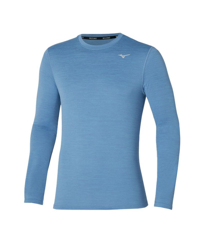 Camiseta Fitness Mizuno Homem por Impulse Core Ls Tee Medium Blue