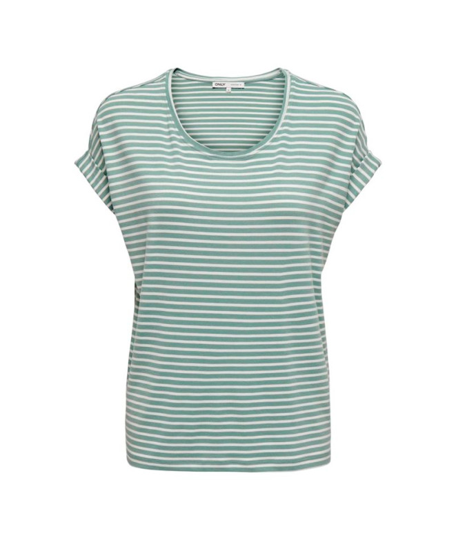 T-shirt Only moster Stripe S/S Jadeite Femme