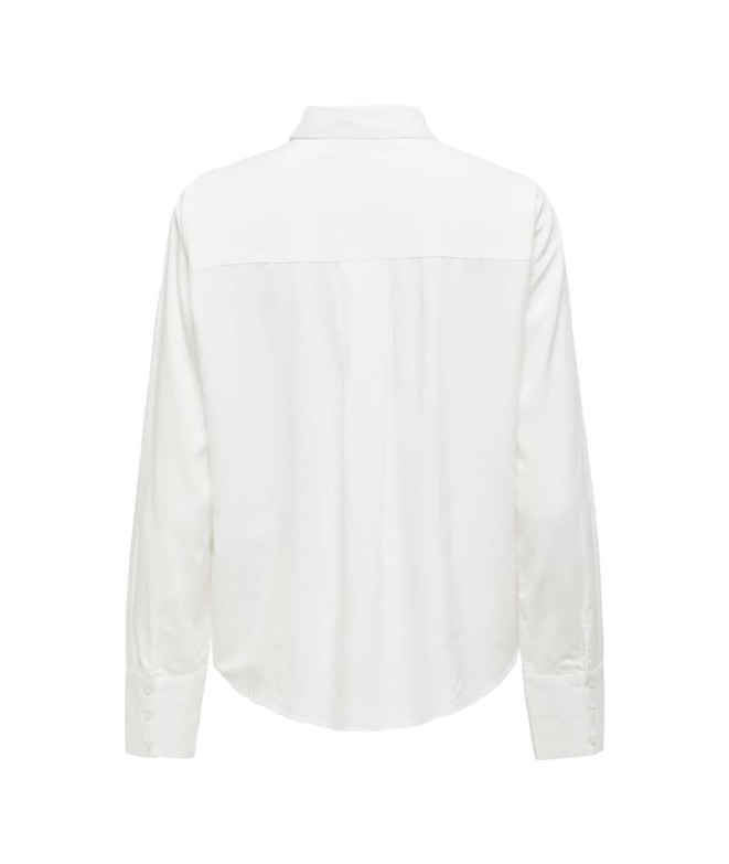 Camiseta Mulher Only Onlberit Life L/S Branca...
