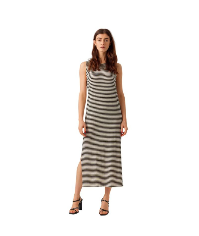 Vestido Vero Moda fiona Sl Gola em O 7/8 Bétula...