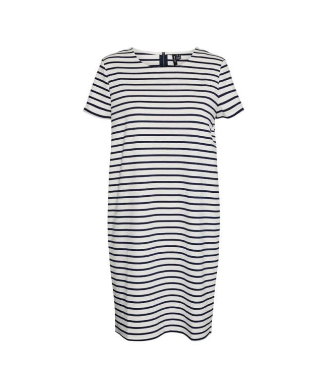 Robe Vero Moda Vmabby Ss Short Zip Dress Jrs Noos Snow White