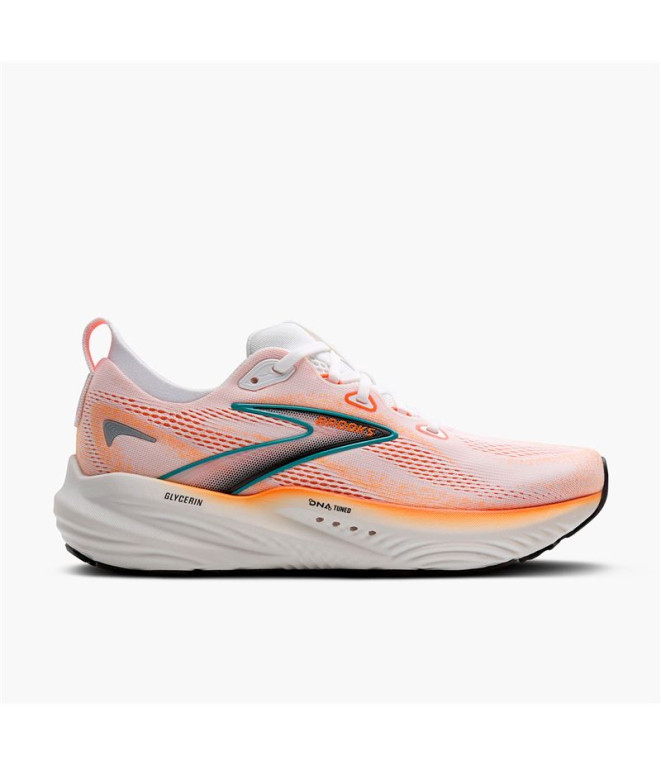 Zapatillas de Running Brooks Glycerin 22 Hombre Blanco/Naranja