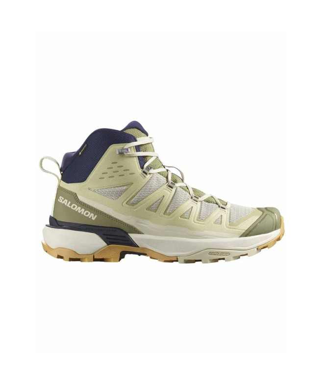 Zapatillas de Montaña Salomon X Ultra 360 Edge Mid Gtx Hombre Almond Milk / Aloe / Maritime Blue