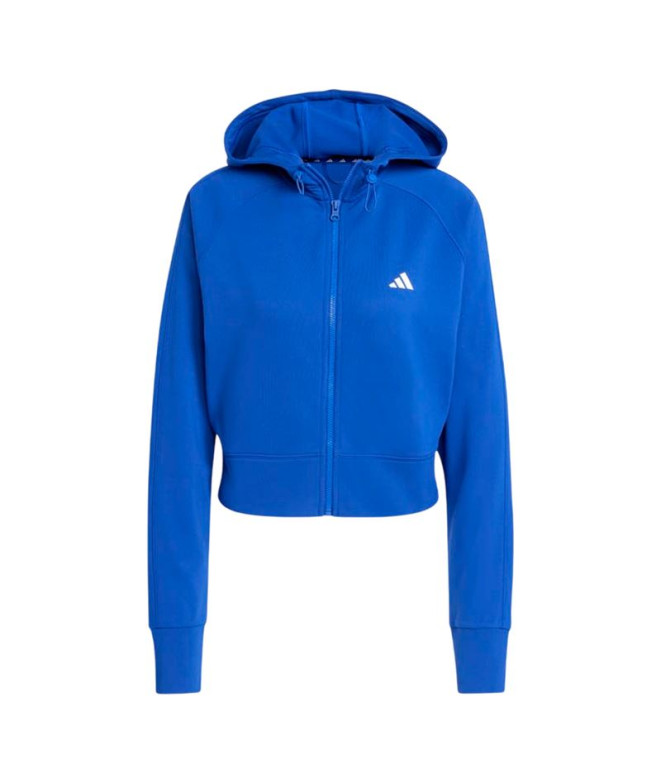 Veste Fitness adidas Femme from Aeroready Game & Go Full Zip Hooded Fleece Blue