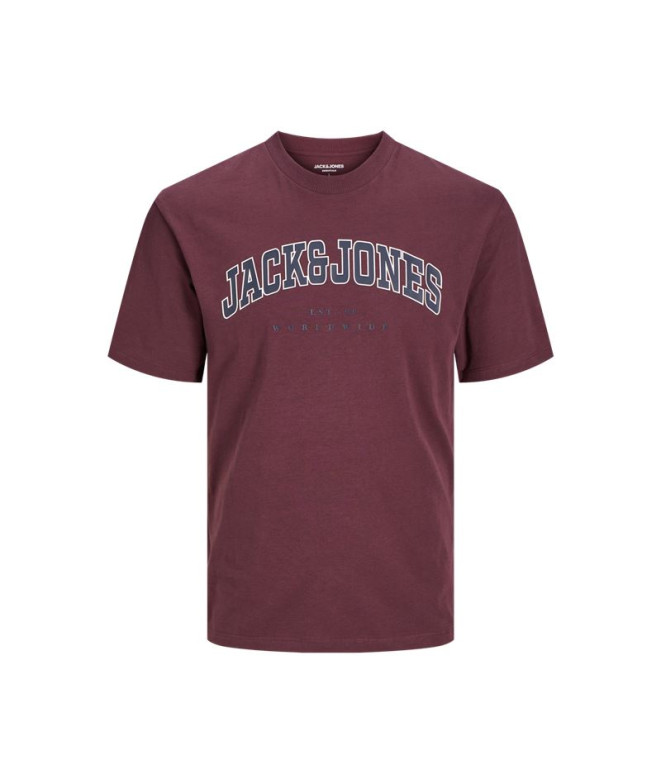 T-shirt Homme Jack and Jones Jjecaleb Varsity O-Neck Vineyard Wine