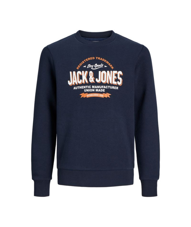 Moletom Infantil Jack and Jones Jjelogo Crew 2 Col Navy Blazer